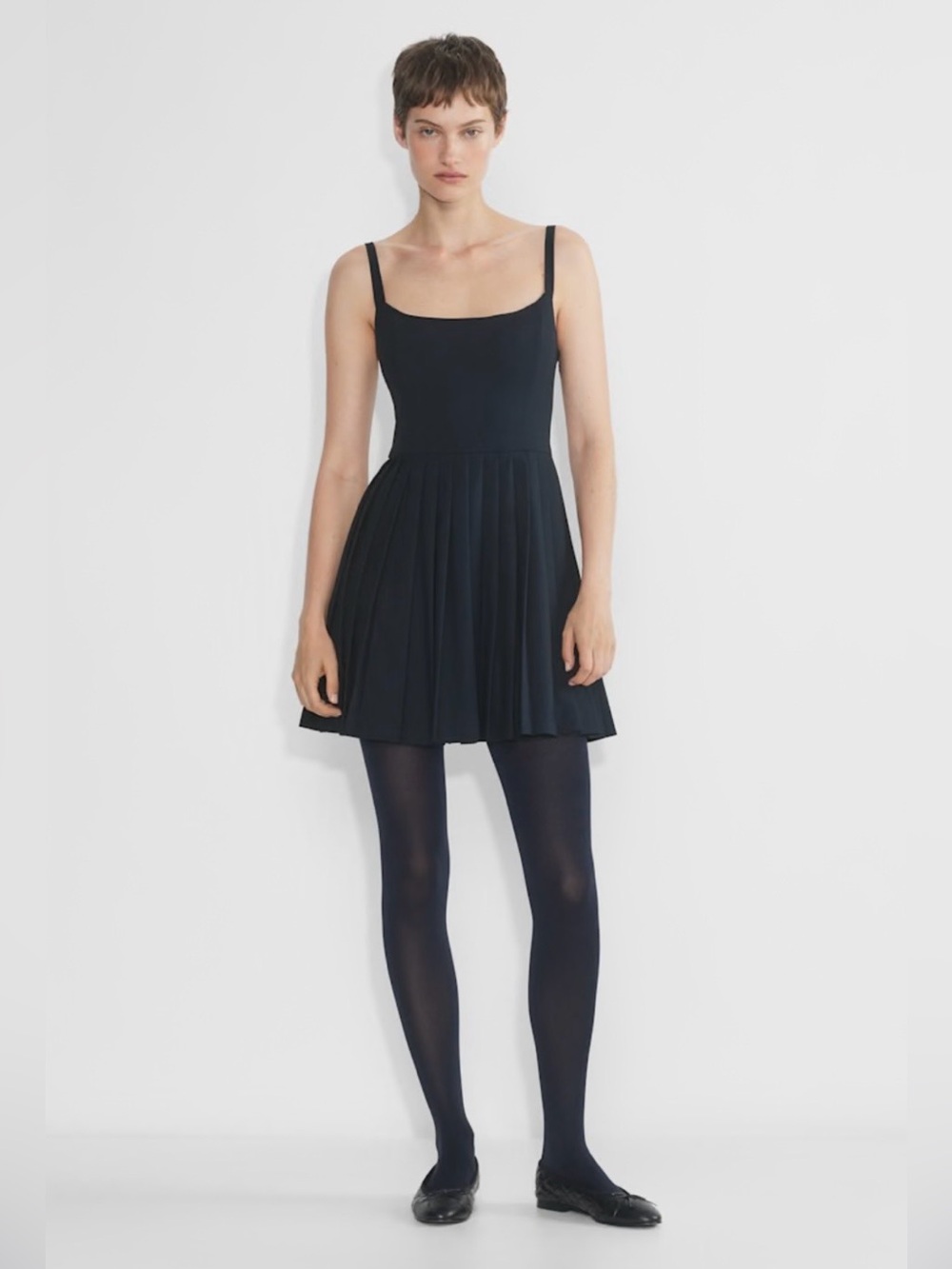Aritzia Women’s Sunday Best Trix Pleated Mini Dress, Navy, Size 00